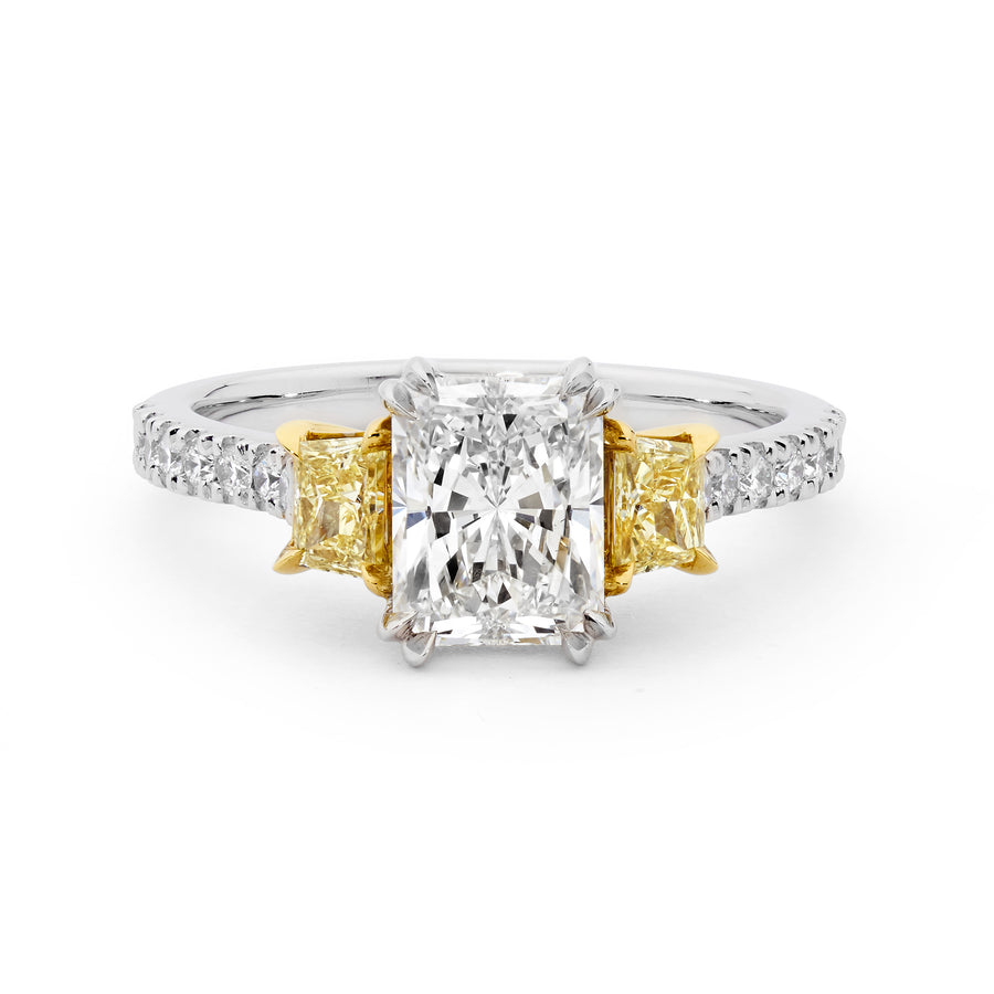 'Majestic' Yellow & White Diamond Engagement 18ct Gold Ring