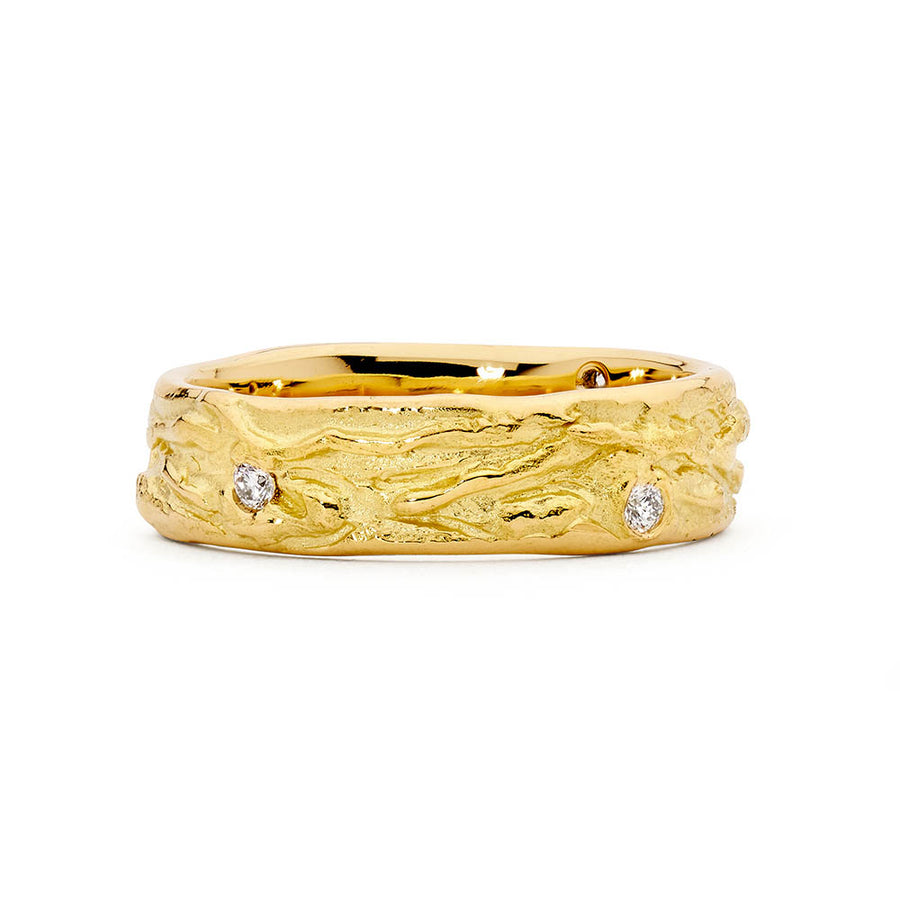 'Golden Waves' 18ct Yellow Gold & Diamond Ring