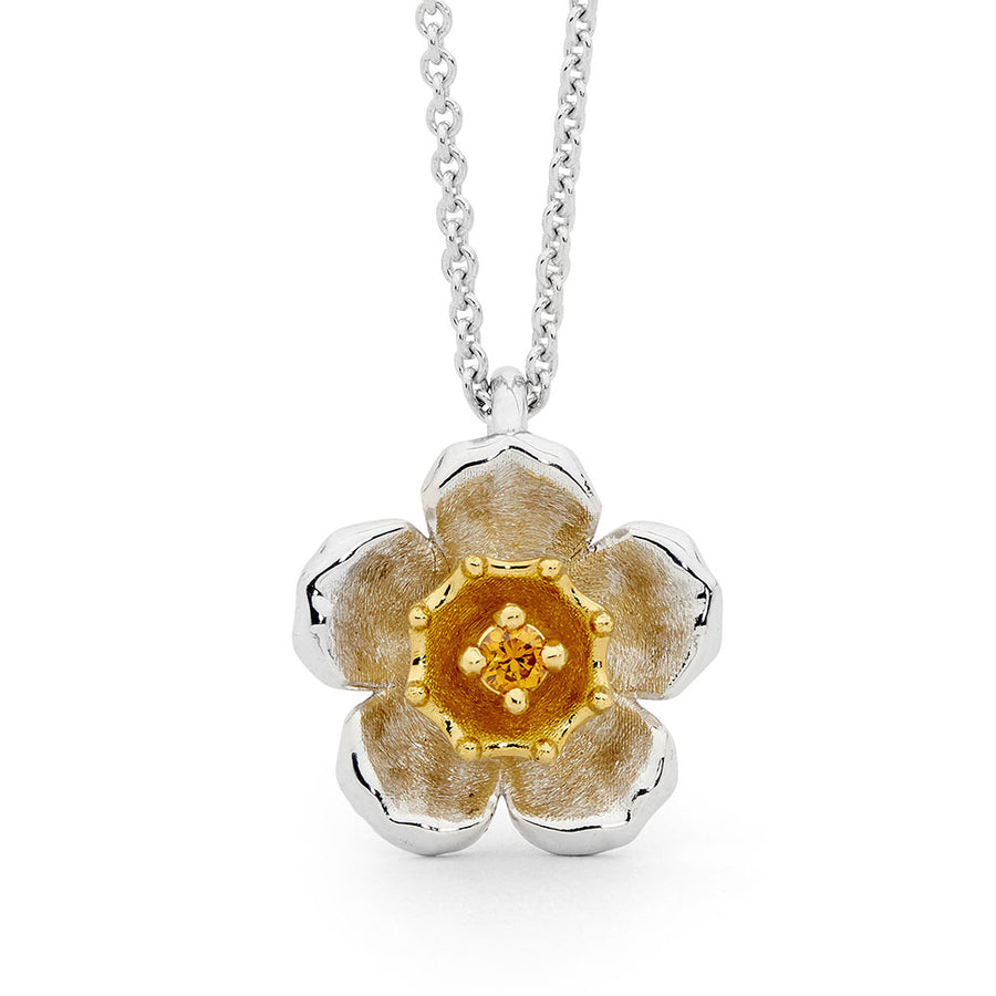 'Geraldton Wax' Orange Diamond Pendant