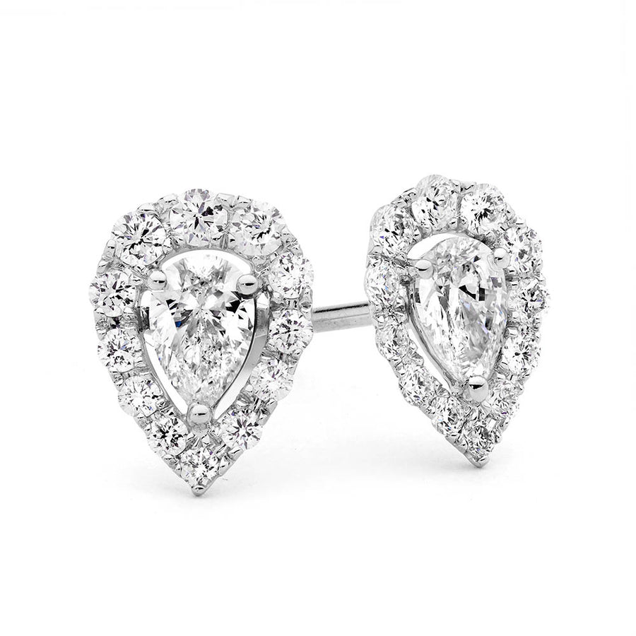 'Aurora' 18ct White Diamond Stud Earrings