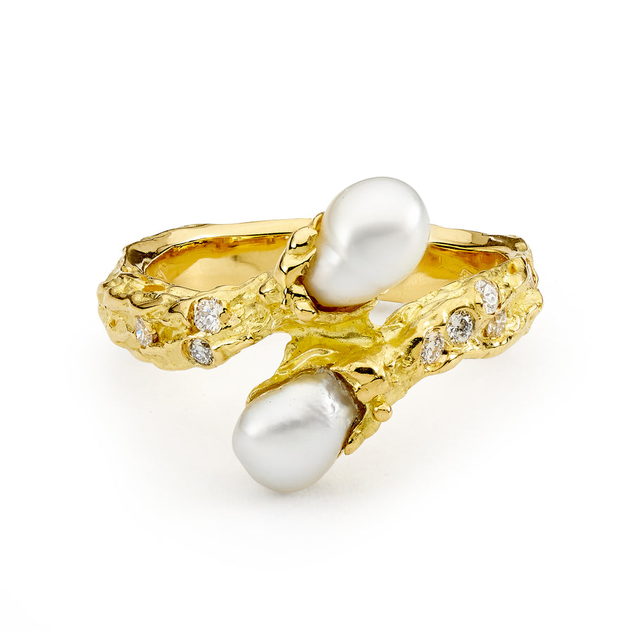 'Kimberley Ravine' South Sea Pearl & Diamond Ring