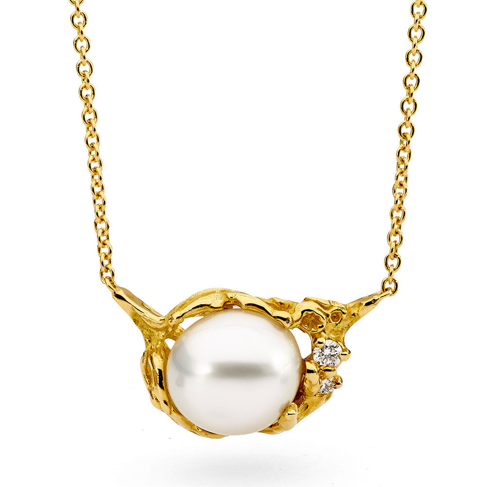 Australian South Sea Pearl & Diamond Necklace – Linneys Jewellery