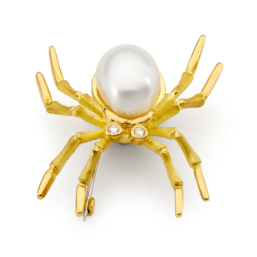 'Spider' South Sea Pearl & Diamond Brooch