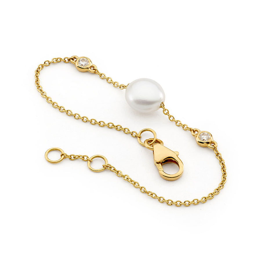 'Purity' Floating Pearl & Diamond Bracelet