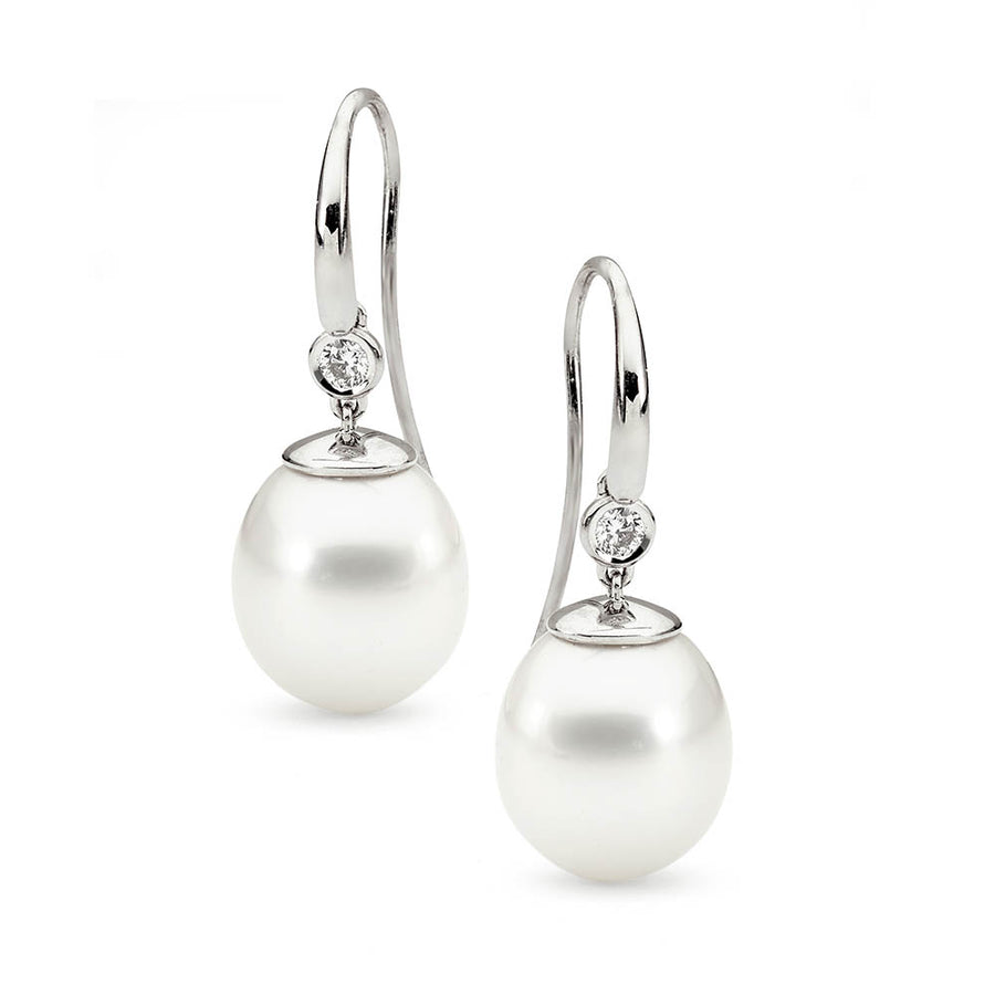 'Purity' 18ct Australian South Sea French Hook Earrings