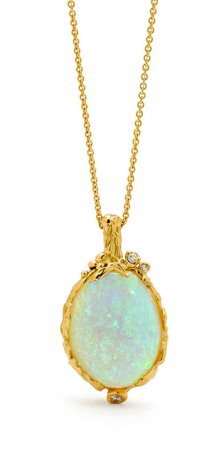 'Pools of Beauty' Australian Opal 18ct Yellow Gold Pendant