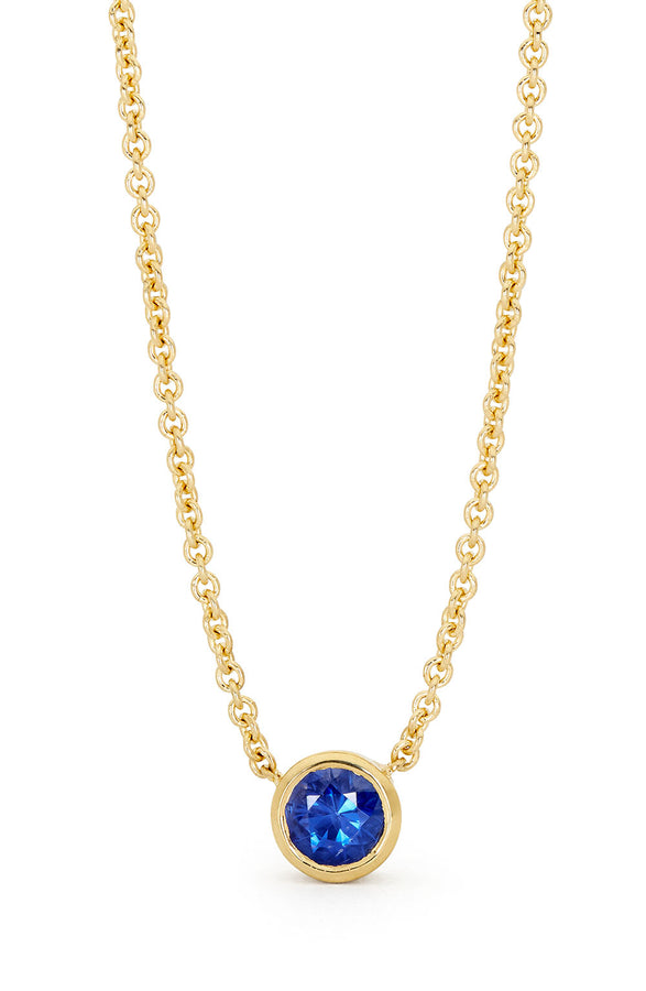 'Sunset Dance' Bezel Set Ceylon Sapphire Necklace