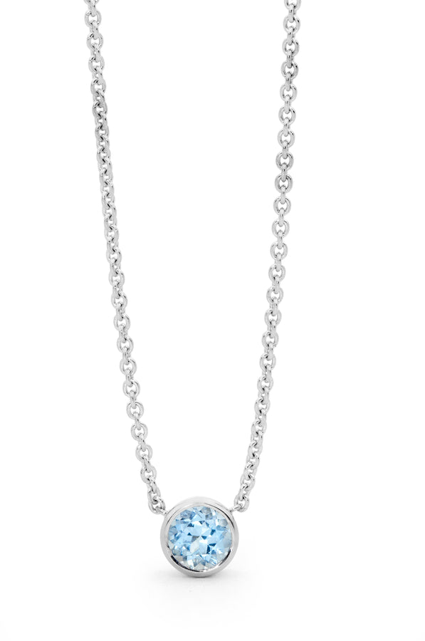 'Sunset Dance' Bezel Set Aquamarine Necklace