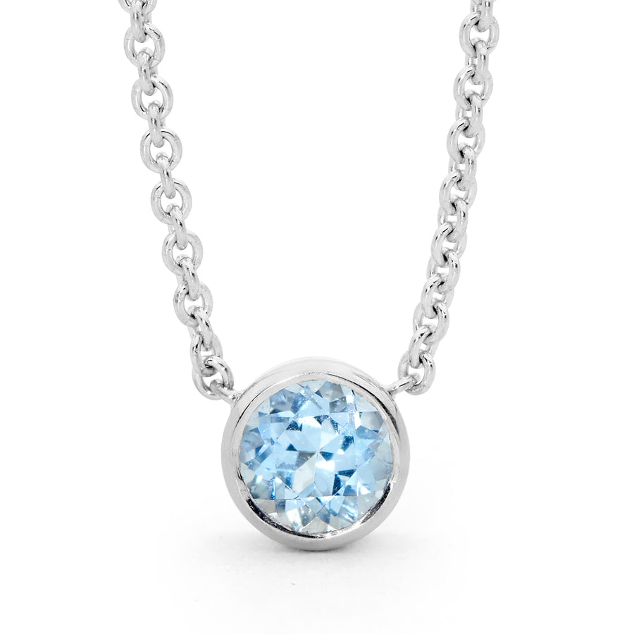 'Sunset Dance' Bezel Set Aquamarine Necklace