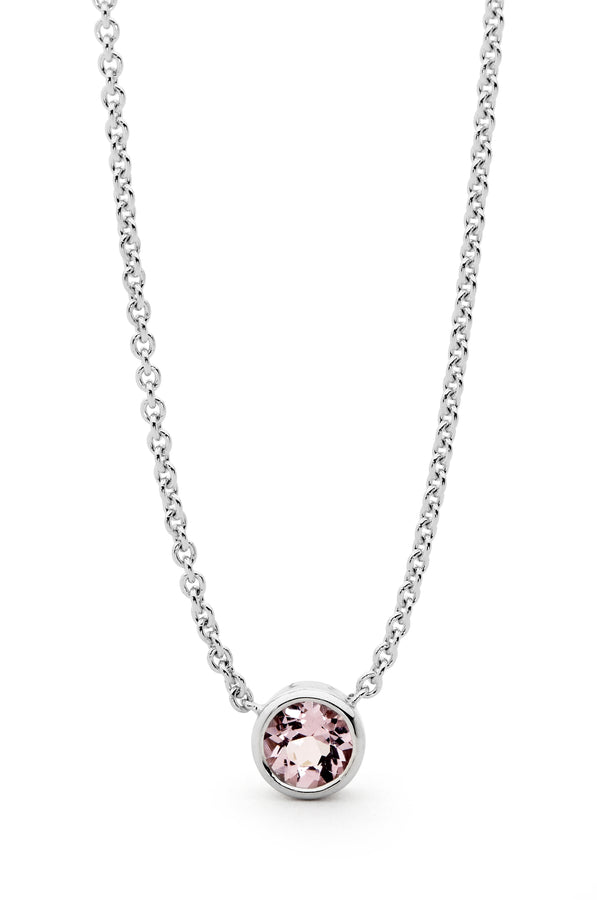 'Sunset Dance' Bezel Set Pink Morganite Necklace