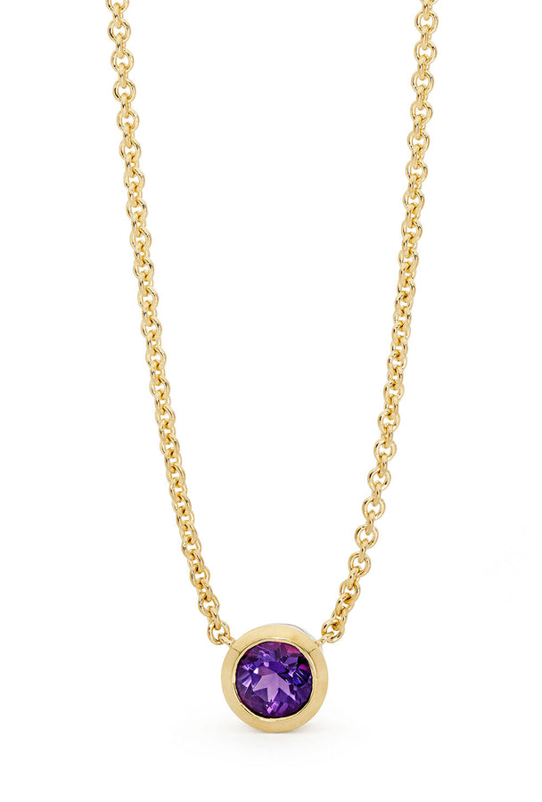 'Sunset Dance' Bezel Set Amethyst Necklace