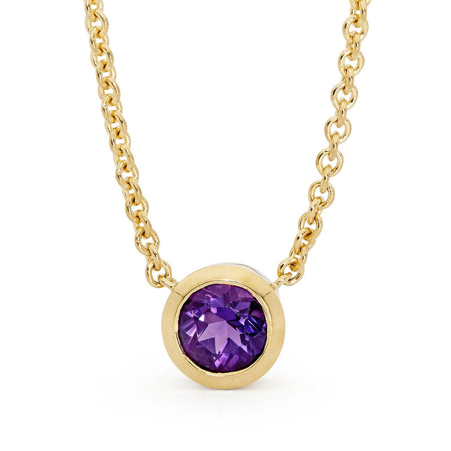 'Sunset Dance' Bezel Set Amethyst Necklace