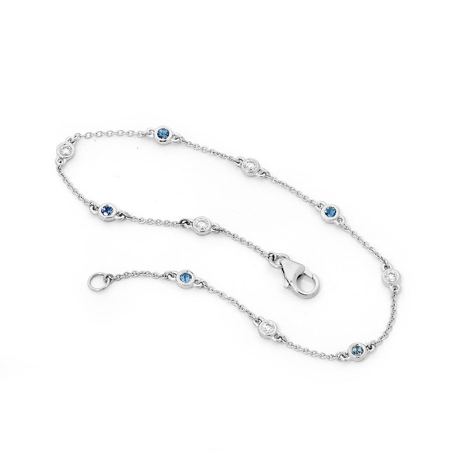 'Moonlight' Aquamarine & Diamond Bracelet