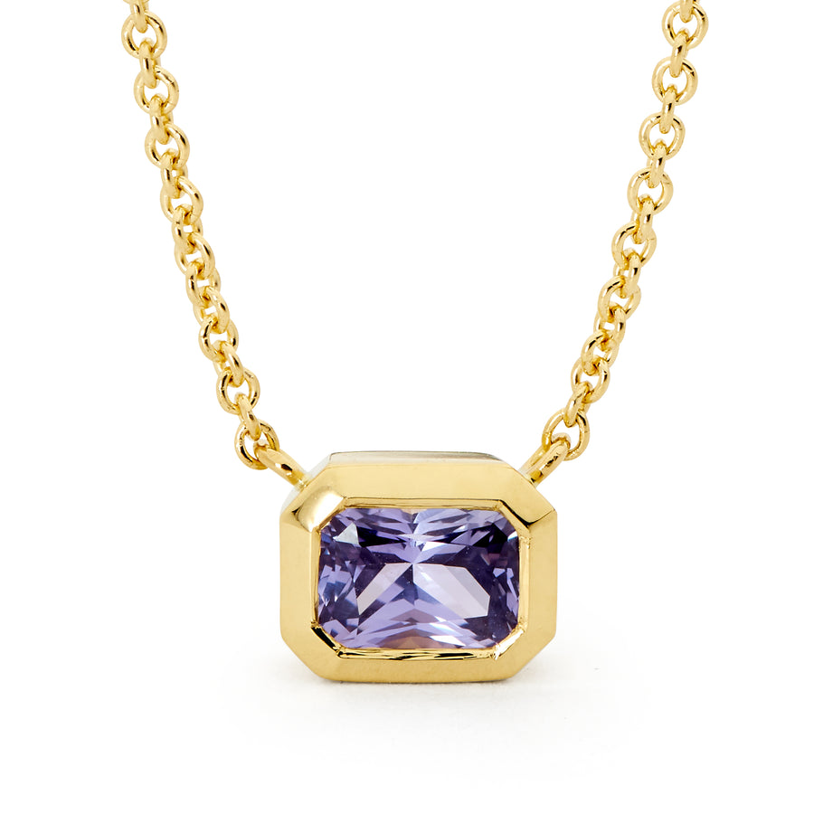 'Sunset Dance' Bezel Set Purple Sapphire Necklace