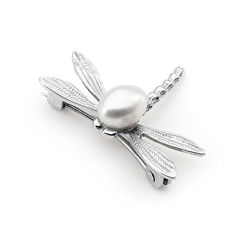 18ct Gold South Sea Pearl Dragonfly Brooch