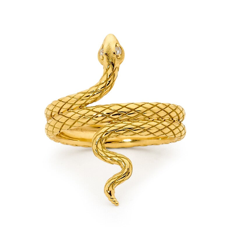Vintage Gold Snake Ring, Coiled Snake with Garnet Head & Diamond Eyes. Art  Deco 9 Carat Gold Men's Serpent Ring. Chester Hallmarks, Circa 1920s. -  Addy's Vintage