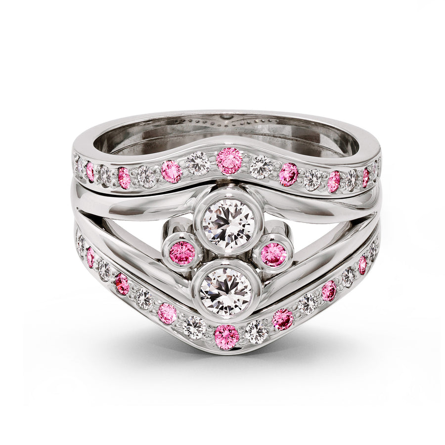 Triple Band Pink and White Diamond Ring perth jewellery stores australian jewellery designers online jewellery shop perth jewellery shop jewellery shops perth perth jewellers jewellery perth jewellers in perth diamond jewellers perth bridal jewellery australia