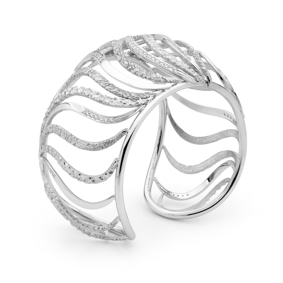 Diamond Wave Cuff Bangle online jewellery shop perth jewellery stores jewellery stores perth australian jewellery designers bridal jewellery australia diamonds perth