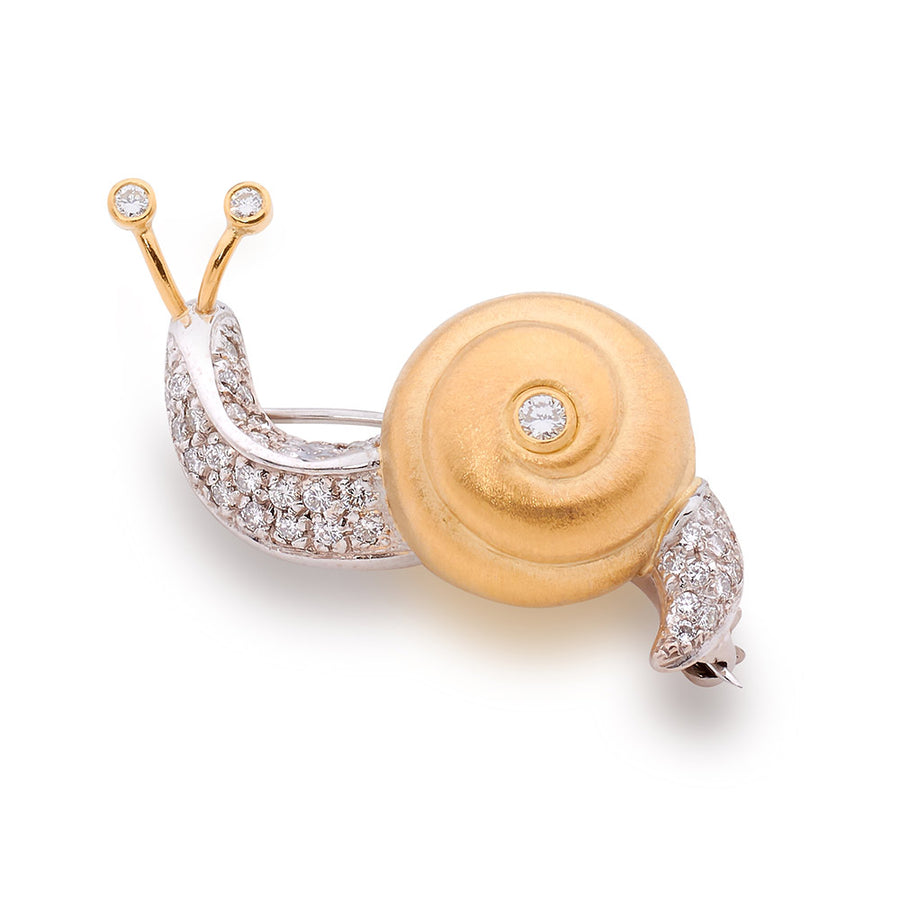 Diamond Snail Brooch online jewellery shop perth jewellery stores jewellery stores perth australian jewellery designers bridal jewellery australia