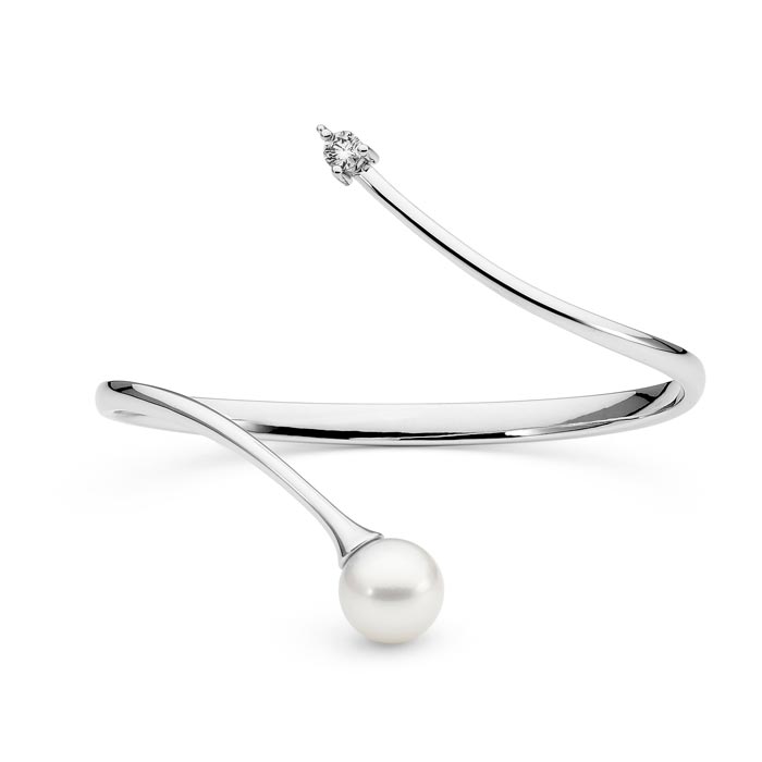 Pearl & Diamond Twisted Cuff Bangle jewellery stores perth perth jewellery stores australian jewellery designers online jewellery shop perth jewellery shop jewellery shops perth perth jewellers jewellery perth jewellers in perth diamond jewellers perth bridal jewellery australia