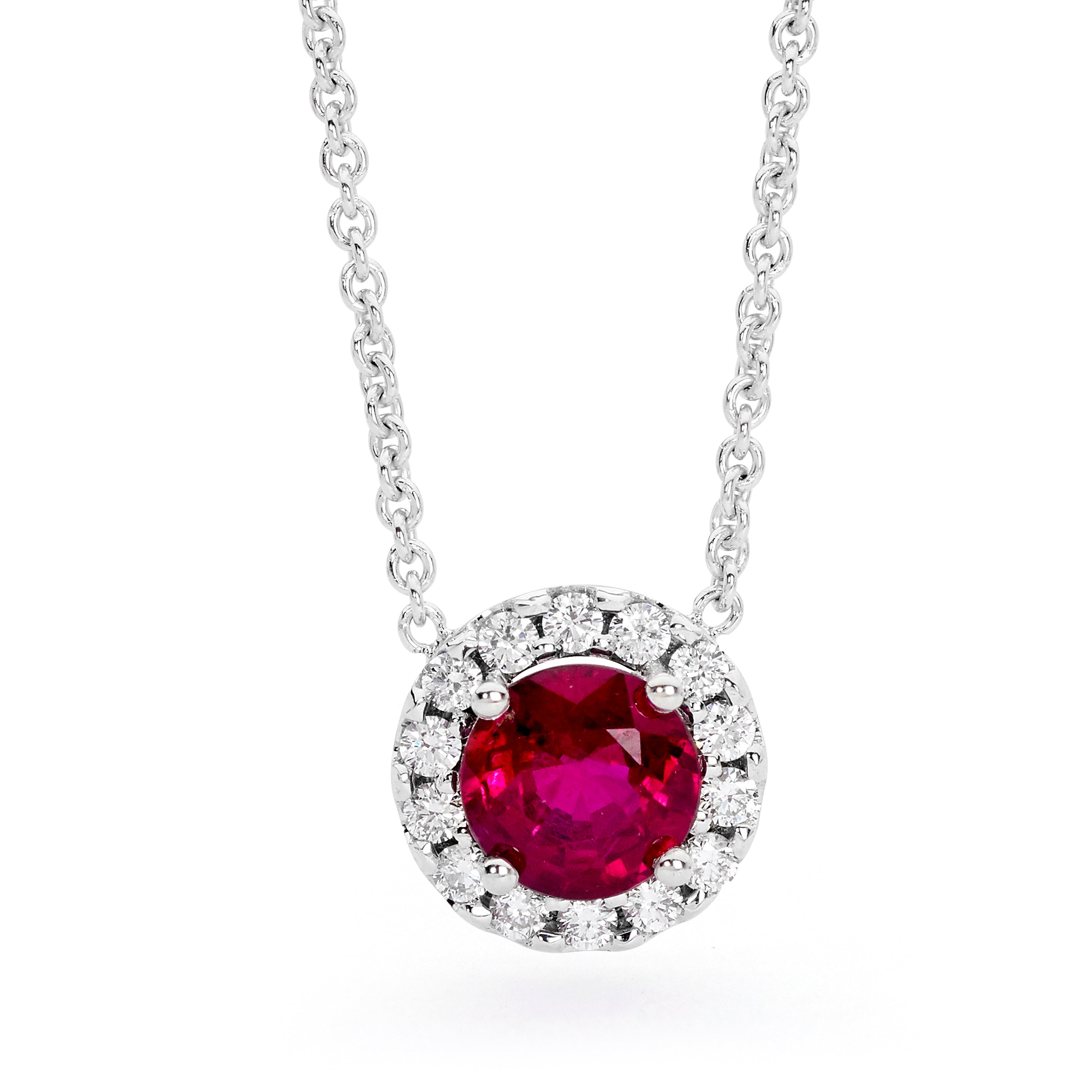 Ruby deals solitaire necklace